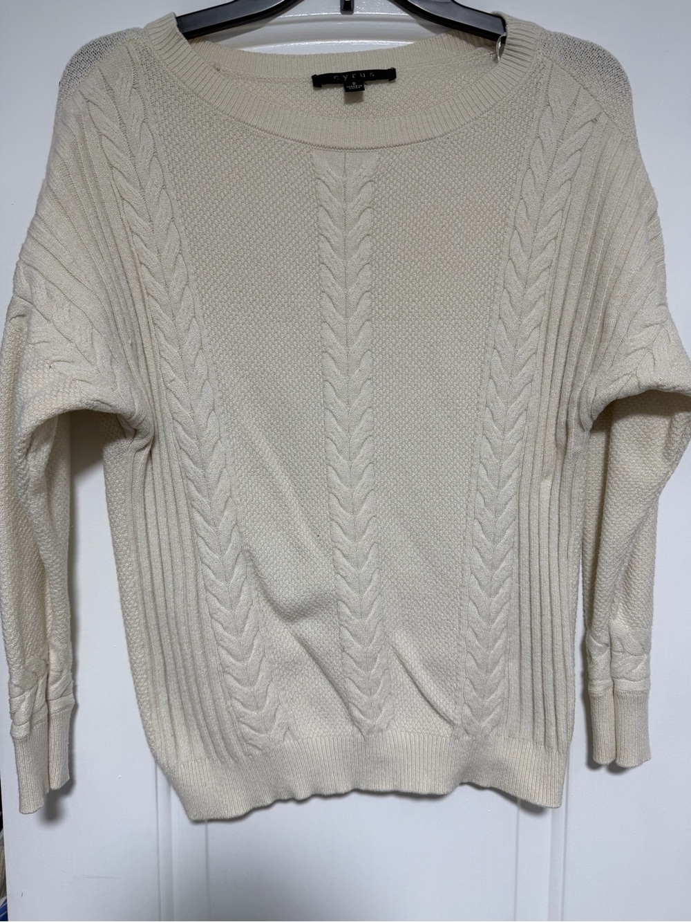 Cyrus Cream Cable Knit Women’s Sweater